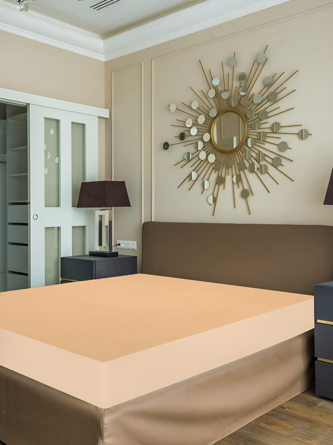 HOME PLUS STUDIOS Beige Single Water Resistant Mattress Protector