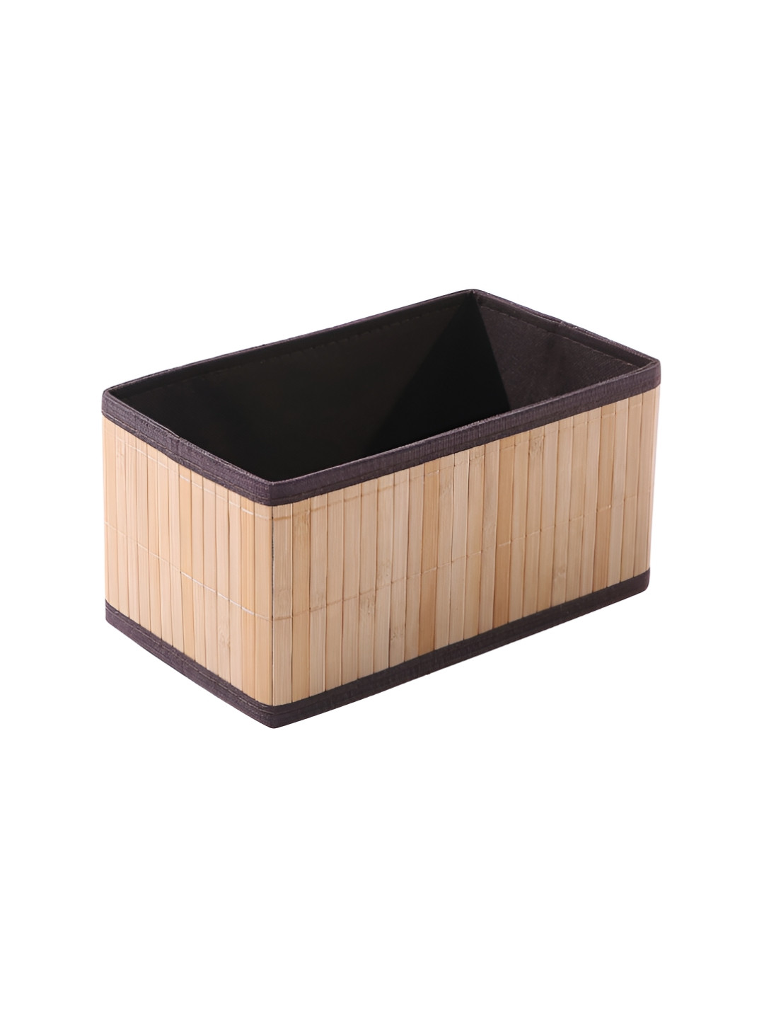 HomeStorie Beige Eco-Friendly Foldable Natural Bamboo Storage Basket Bins Organizer