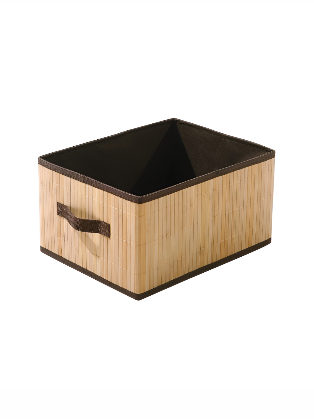 HomeStorie Beige Eco-Friendly Foldable Natural Bamboo Storage Basket Bins Organizer