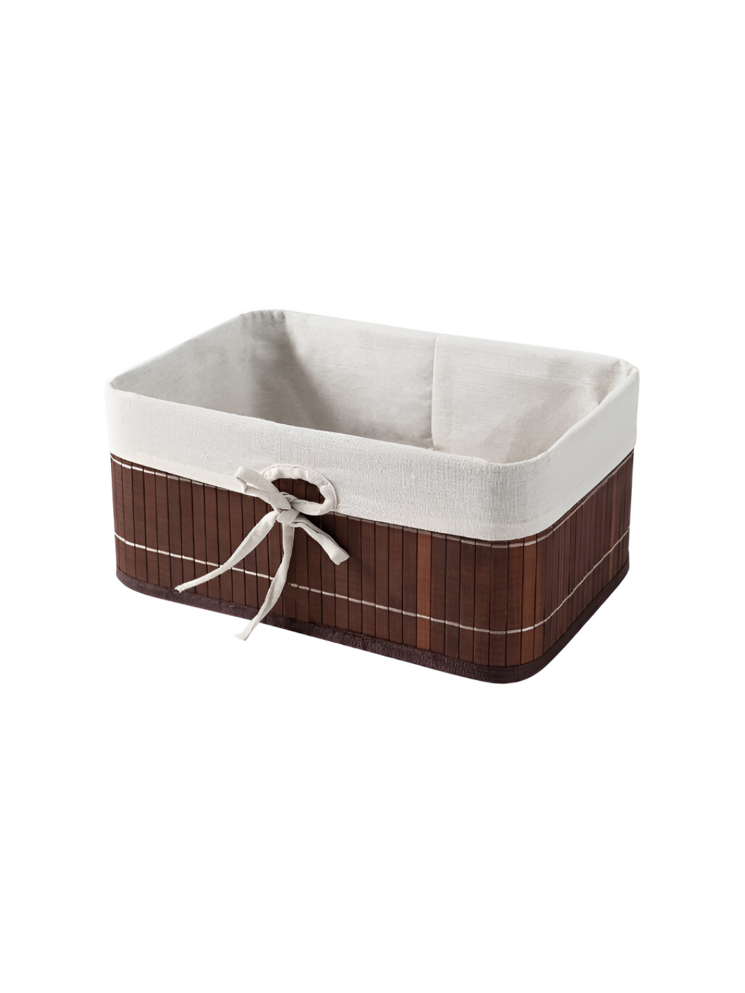 HomeStorie Brown Eco-Friendly Foldable Natural Bamboo Storage Basket Bins Organizer