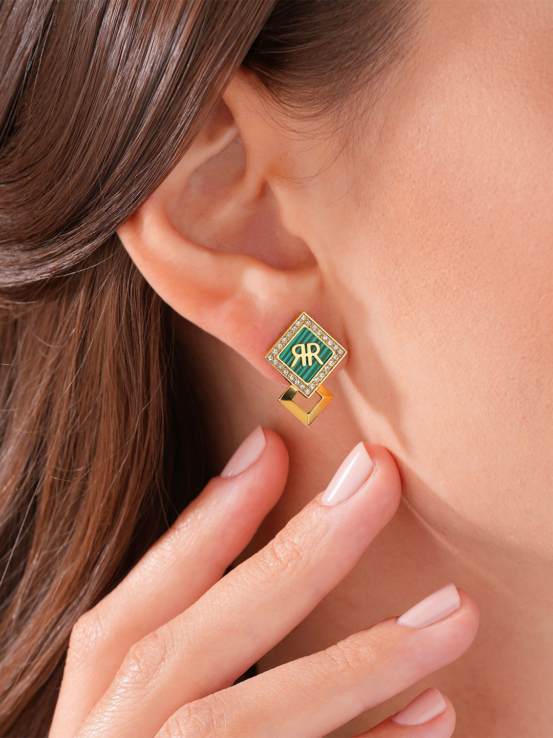 Cerruti 1881 Gold-Plated Square Studs Earrings