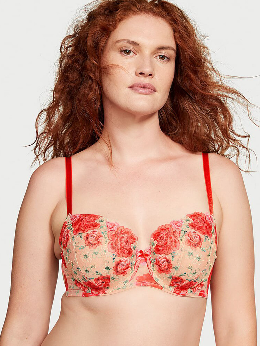 Victoria's Secret Dream Angels Lightly Lined Floral Embroidery Demi Embellished Bra