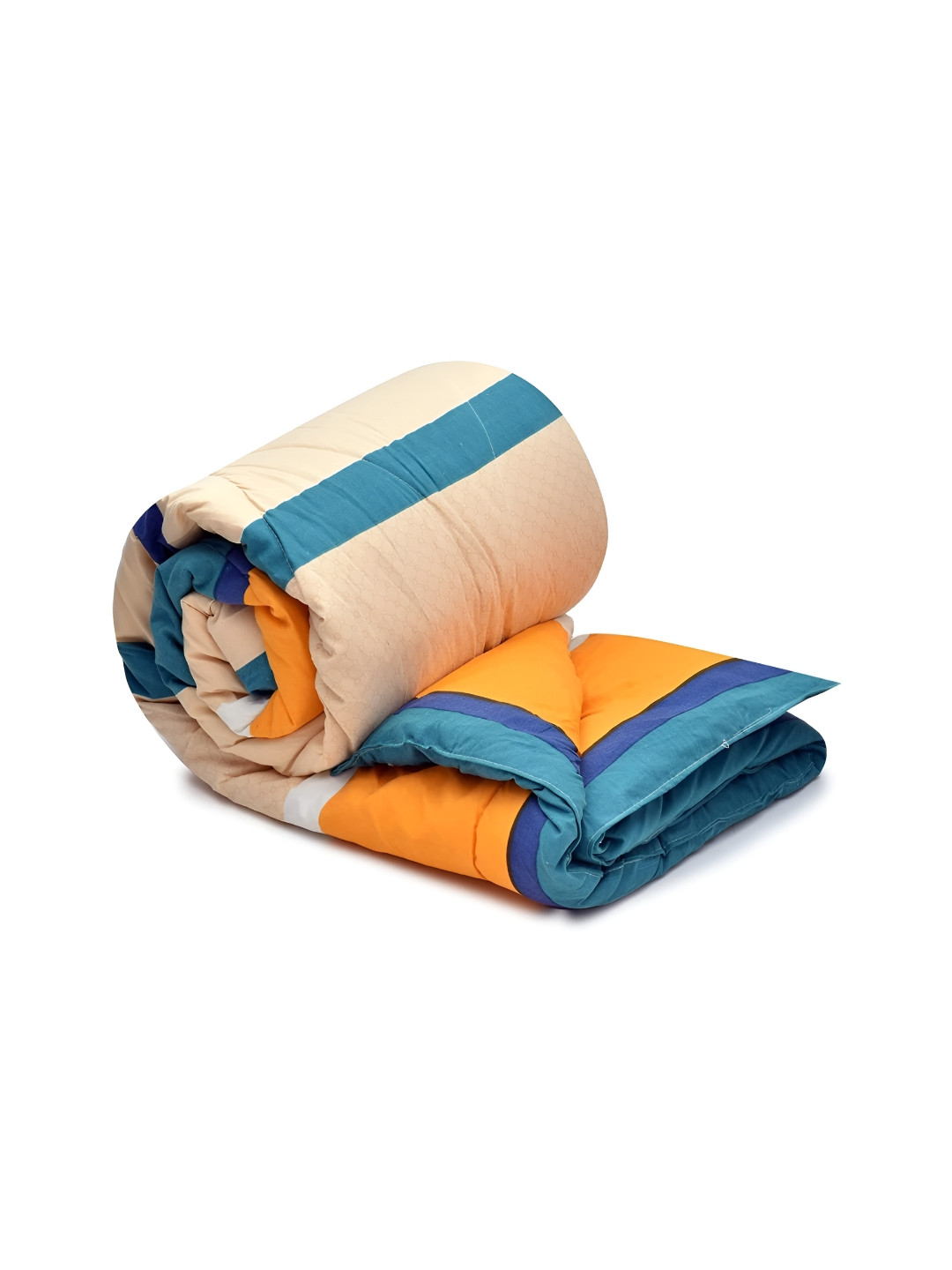 RRC Blue & Orange Striped AC Room 210 GSM Single Bed Comforter