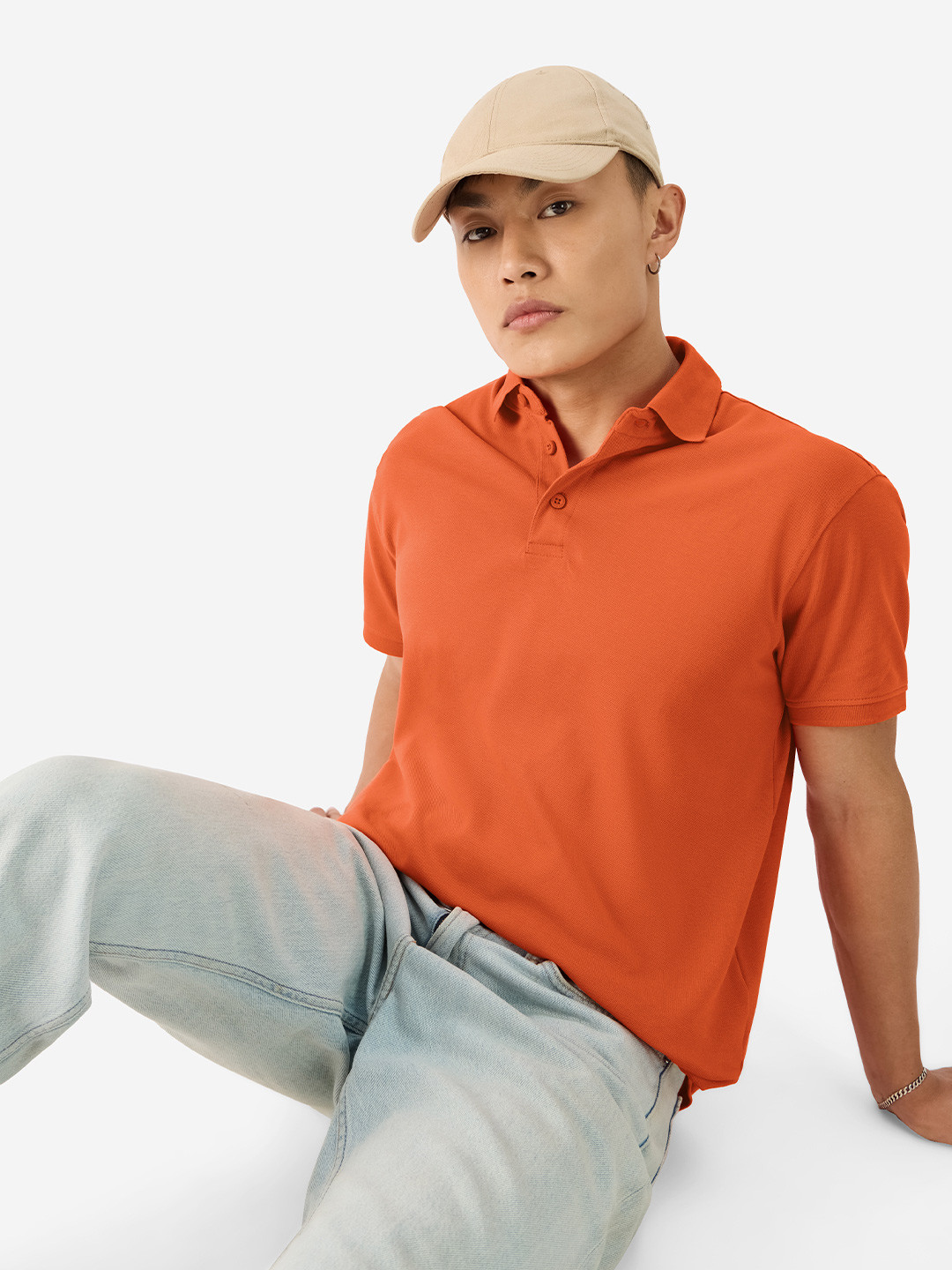 The Souled Store Men Polo Collar Neck T-shirt