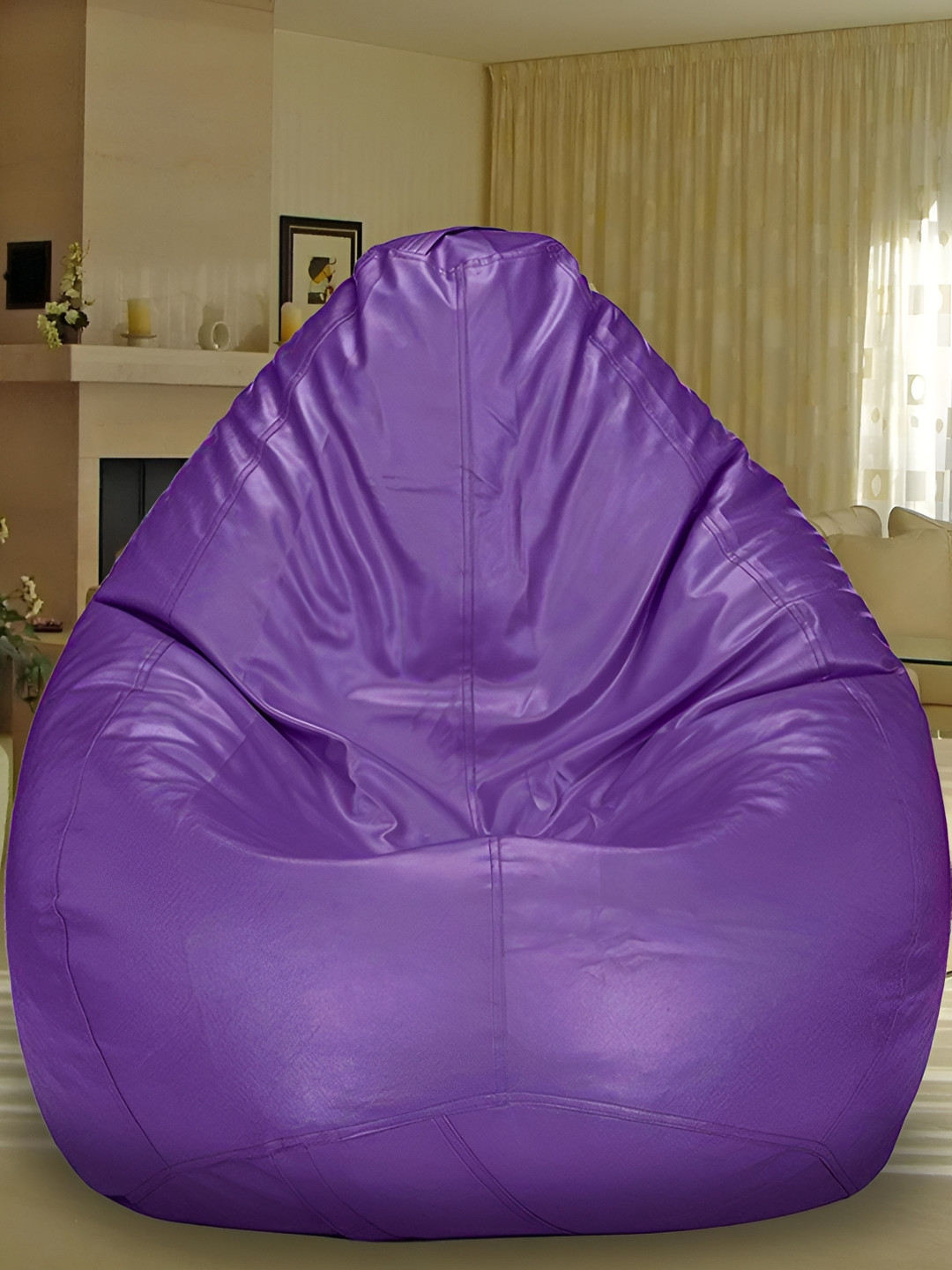 SHIRA 24 Purple Leatherette Tear Drop Bean Bag Cover