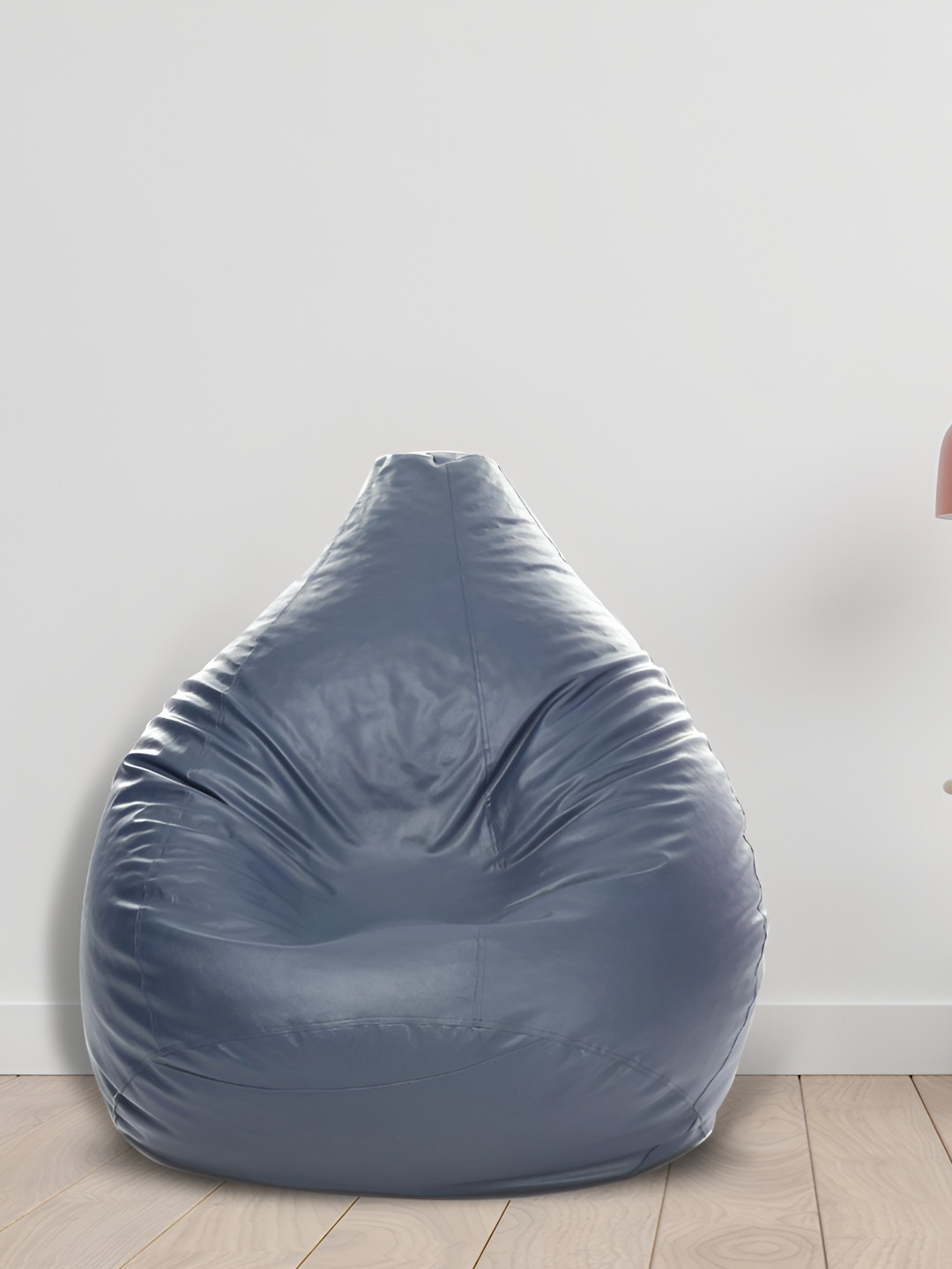 SHIRA 24 Grey Leatherette Tear Drop Bean Bag Cover