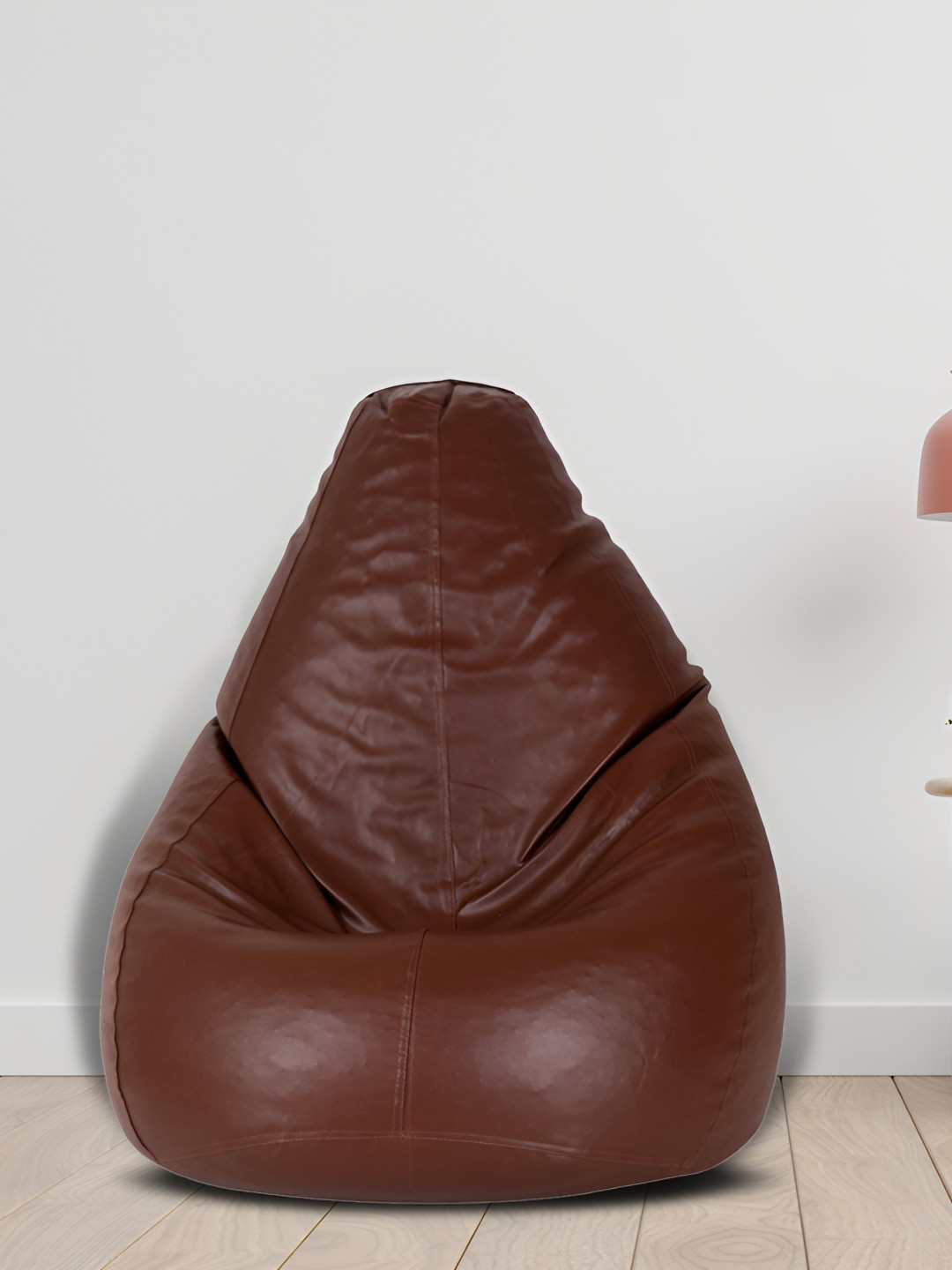 SHIRA 24 Tan Brown Leatherette Tear Drop Bean Bag Cover