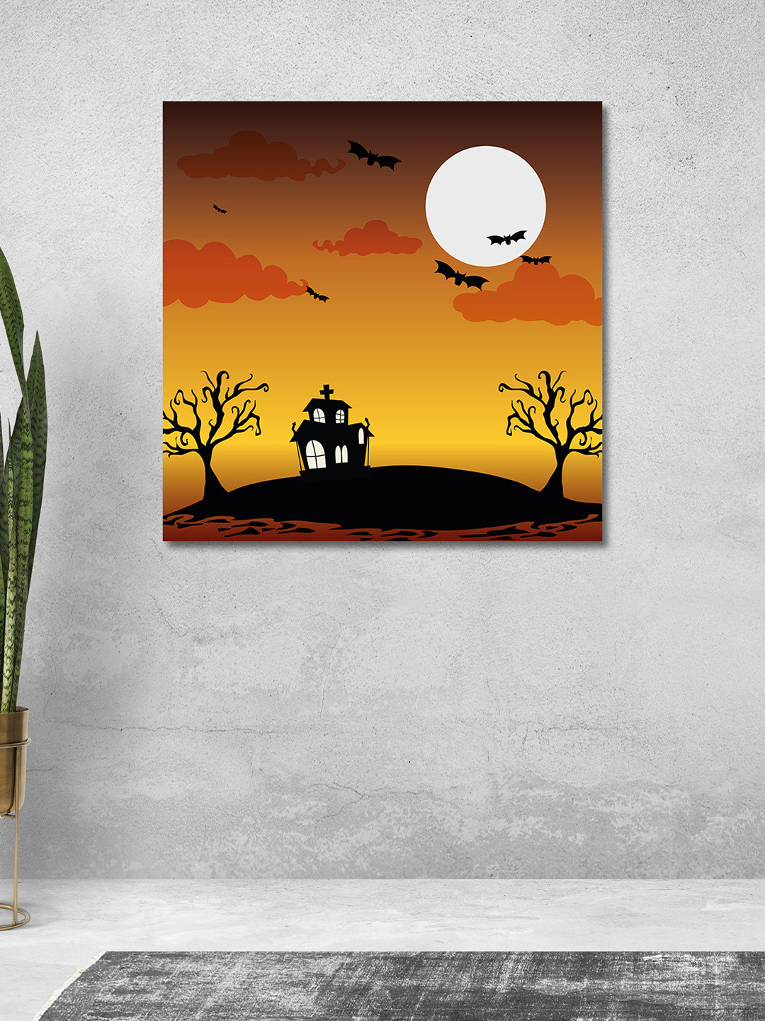 OLIVE TREE Orange & Red Canvas Paintings Wall Art