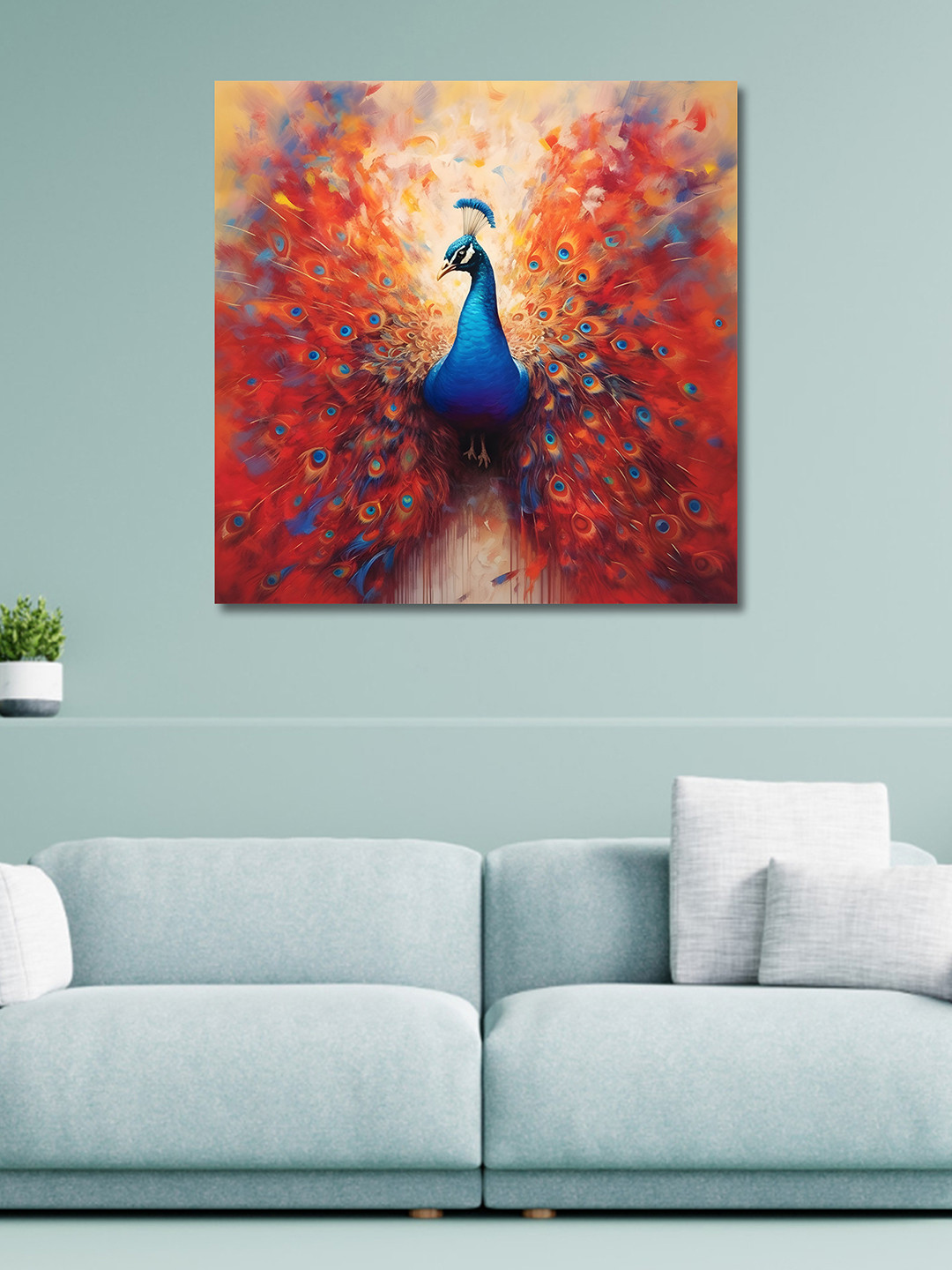 OLIVE TREE Red Canvas Wall Living Room Rectangle Potrait Paintings Wall Art -9.45 x 9.45In