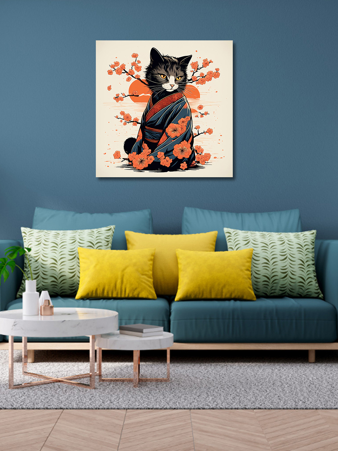 OLIVE TREE Black Canvas Wall Living Room Rectangle Paintings Wall Art -9.45 x 9.45In