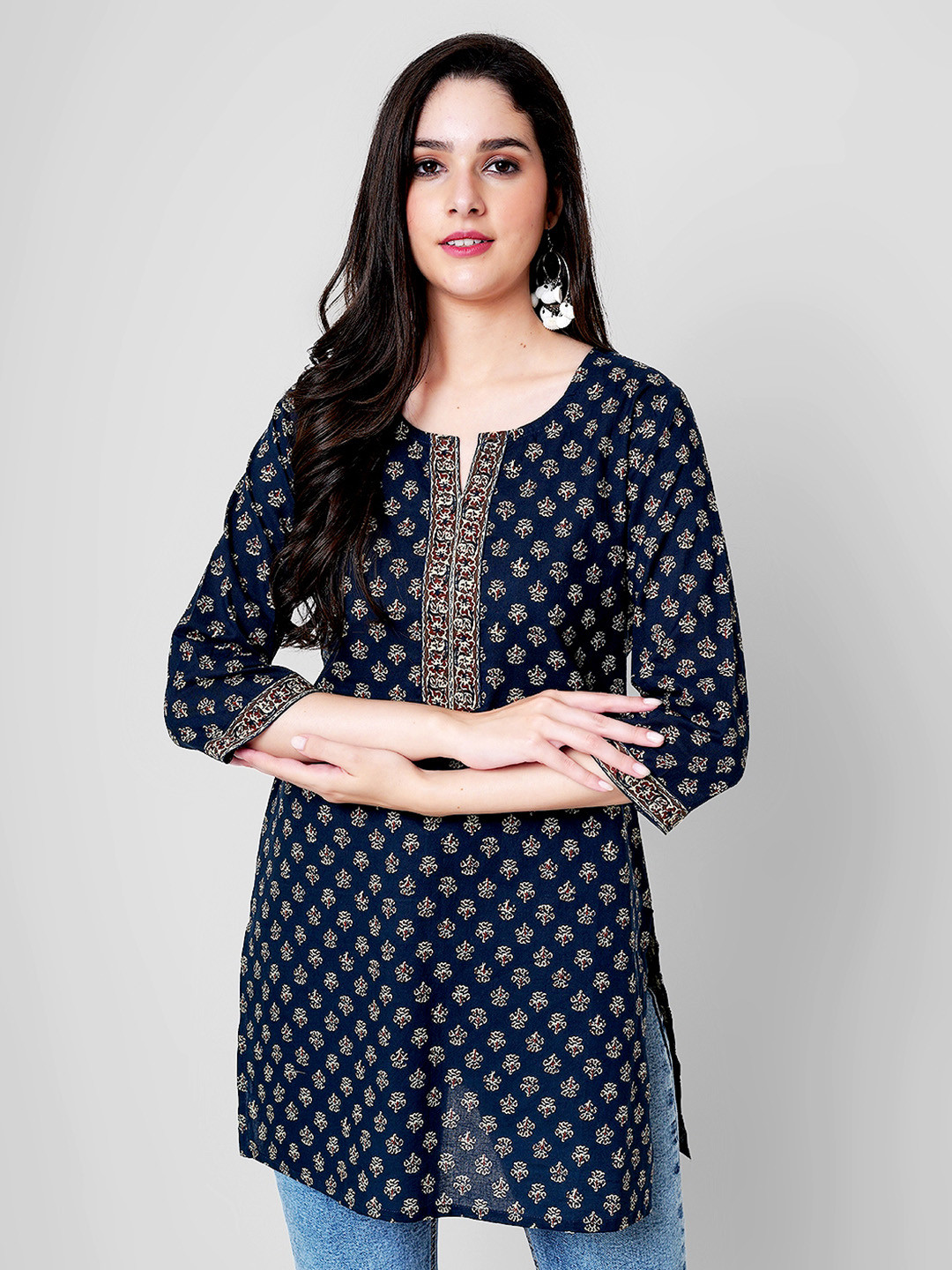 JANAKDULARI CREATION Floral Printed Pure Cotton Top
