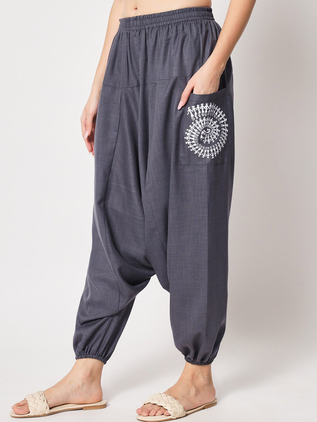 9rasa Women Block Printed Harem Pants