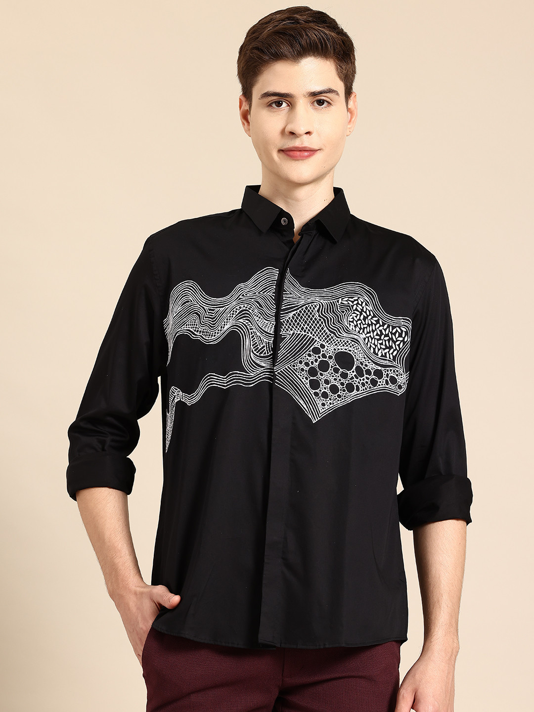 Simaaya Semi Opaque Full Sleeve Casual Shirt