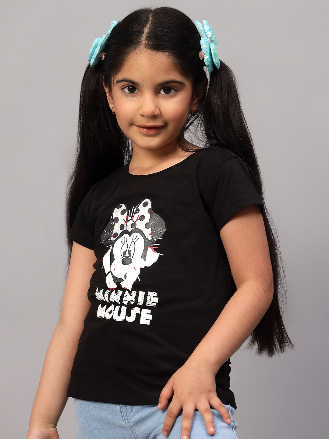 Cantabil Girls Minnie Mouse Printed Pockets T-shirt