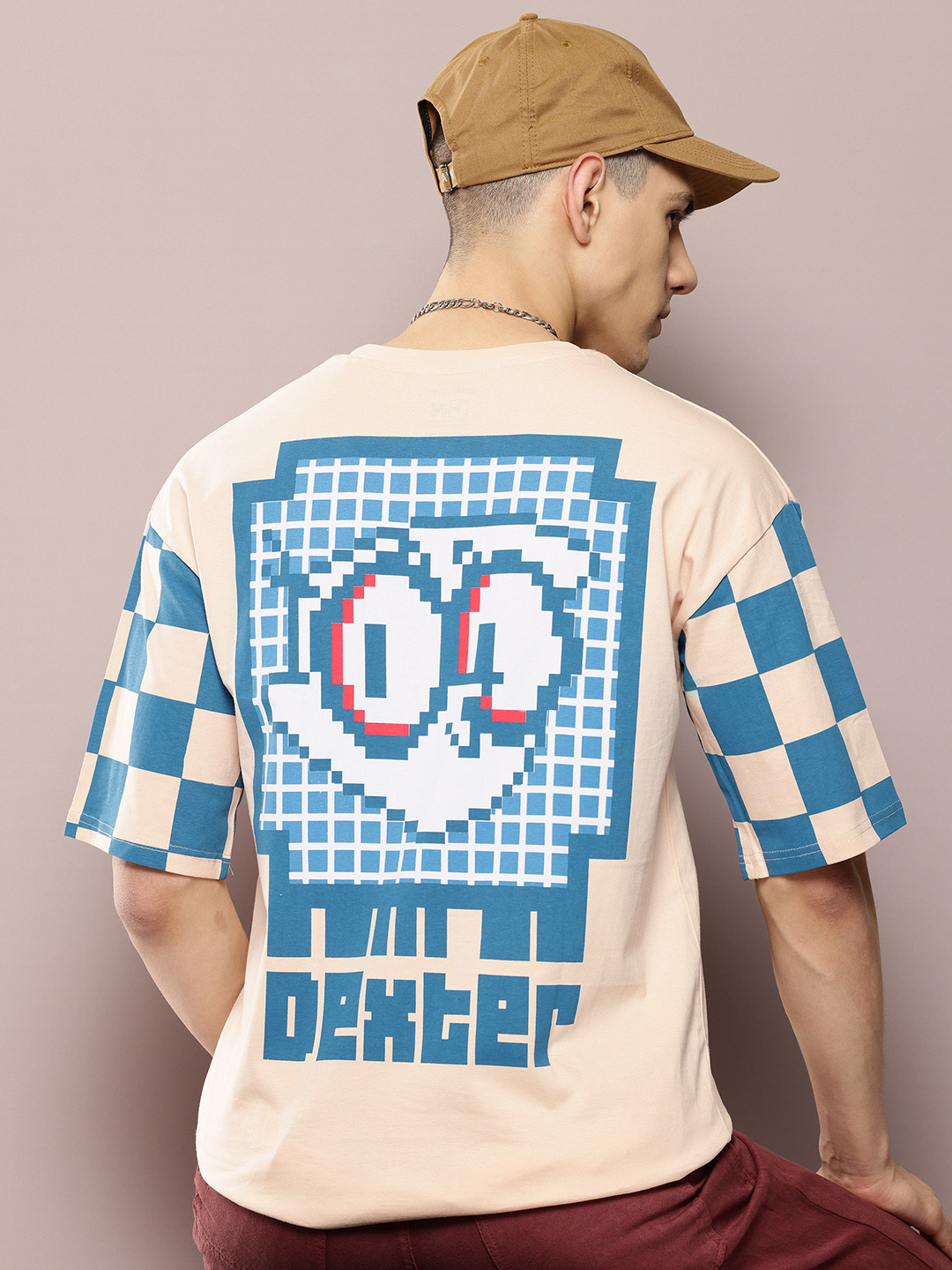 Dexter by Kook N Keech Printed Drop-Shoulder Sleeves Pure Cotton Oversized T-shirt