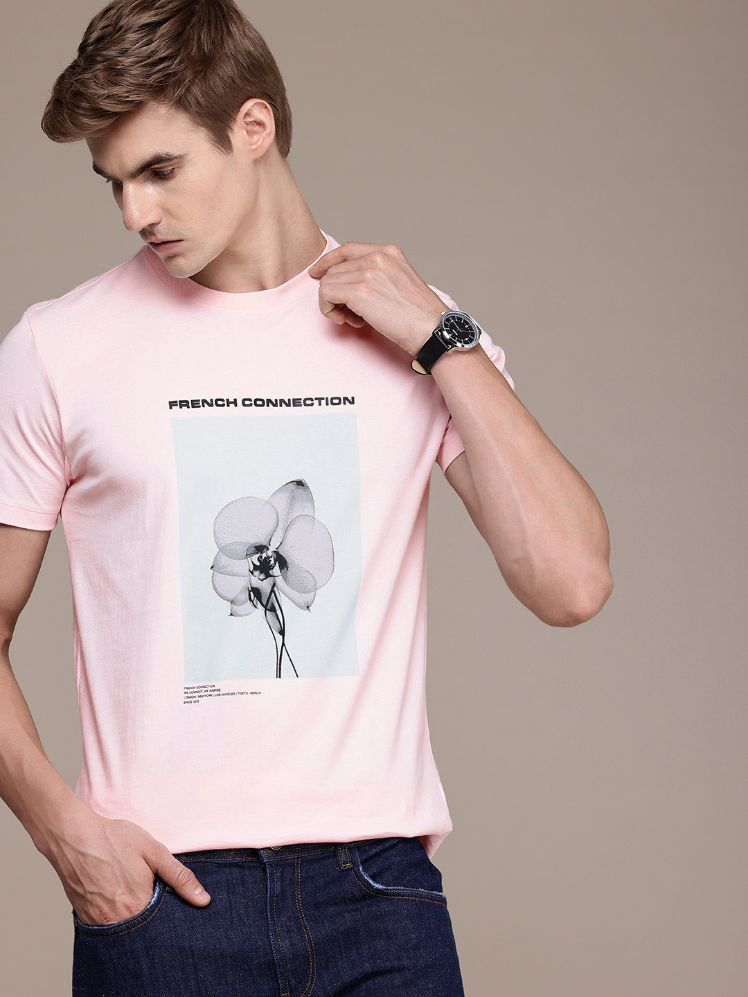 French Connection Floral Printed Pure Cotton T-shirt