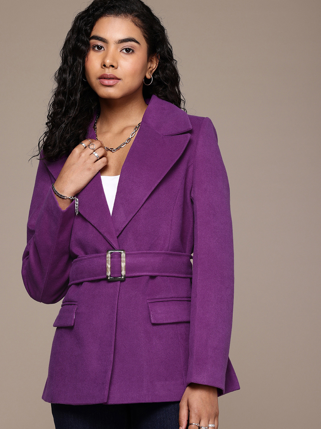 The Roadster Life Co. Notched Lapel Collar Overcoat Comes With A Belt