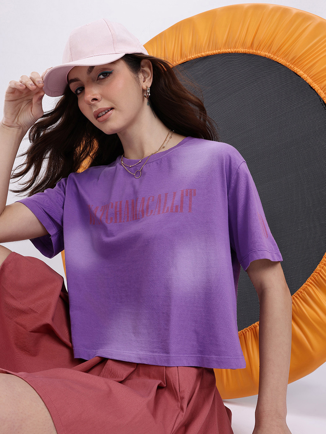 Kook N Keech Typography Print Faded Effect Oversized Boxy T-shirt