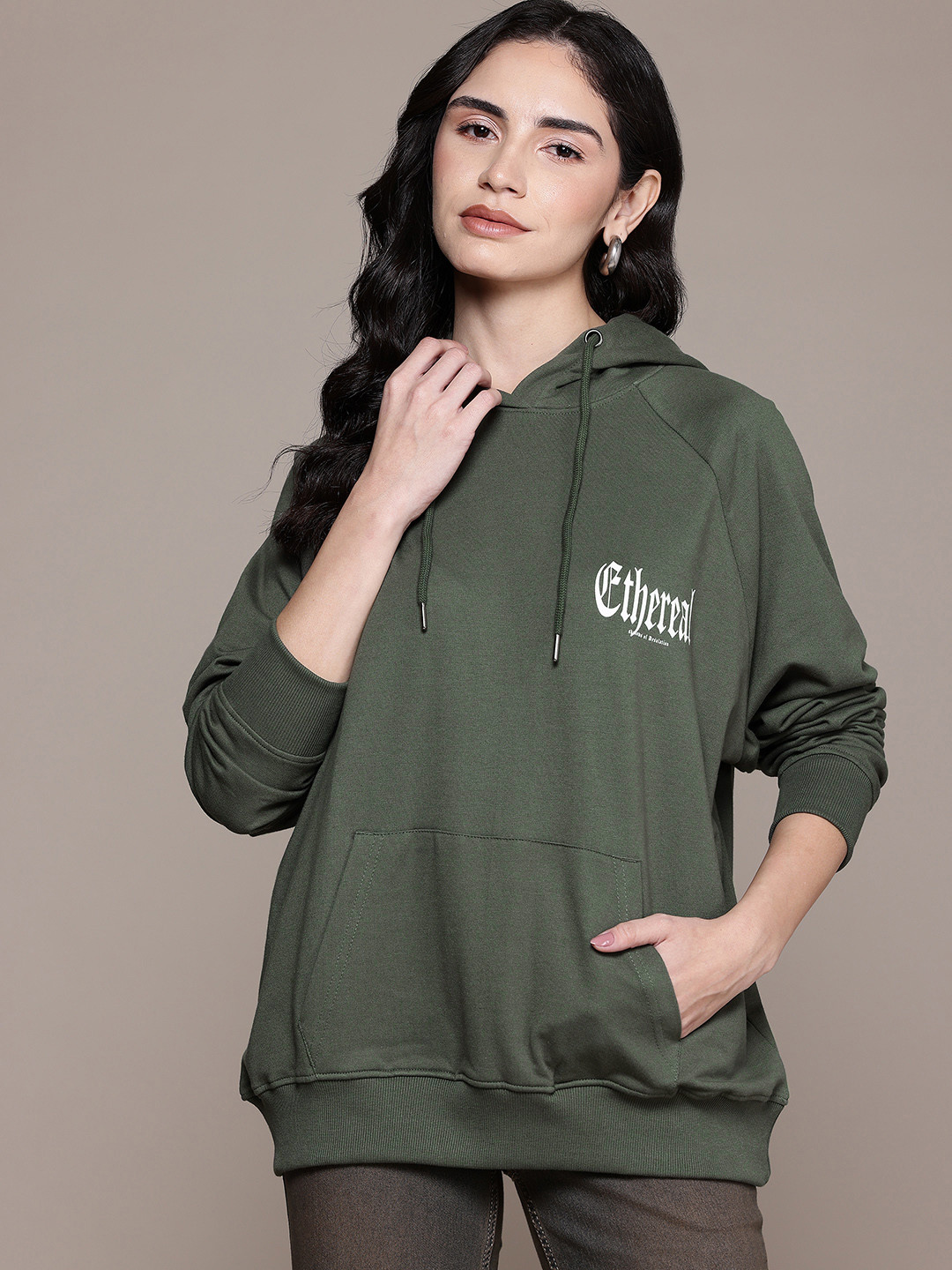 The Roadster Lifestyle Co. Printed Hooded Sweatshirt
