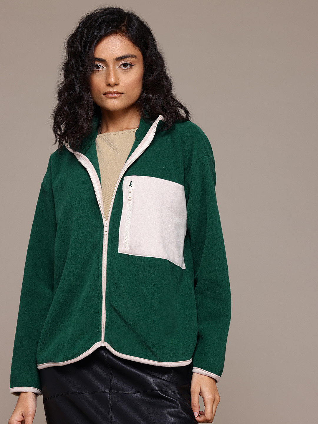 The Roadster Lifestyle Co. Mock Collar Fleece Sweatshirt