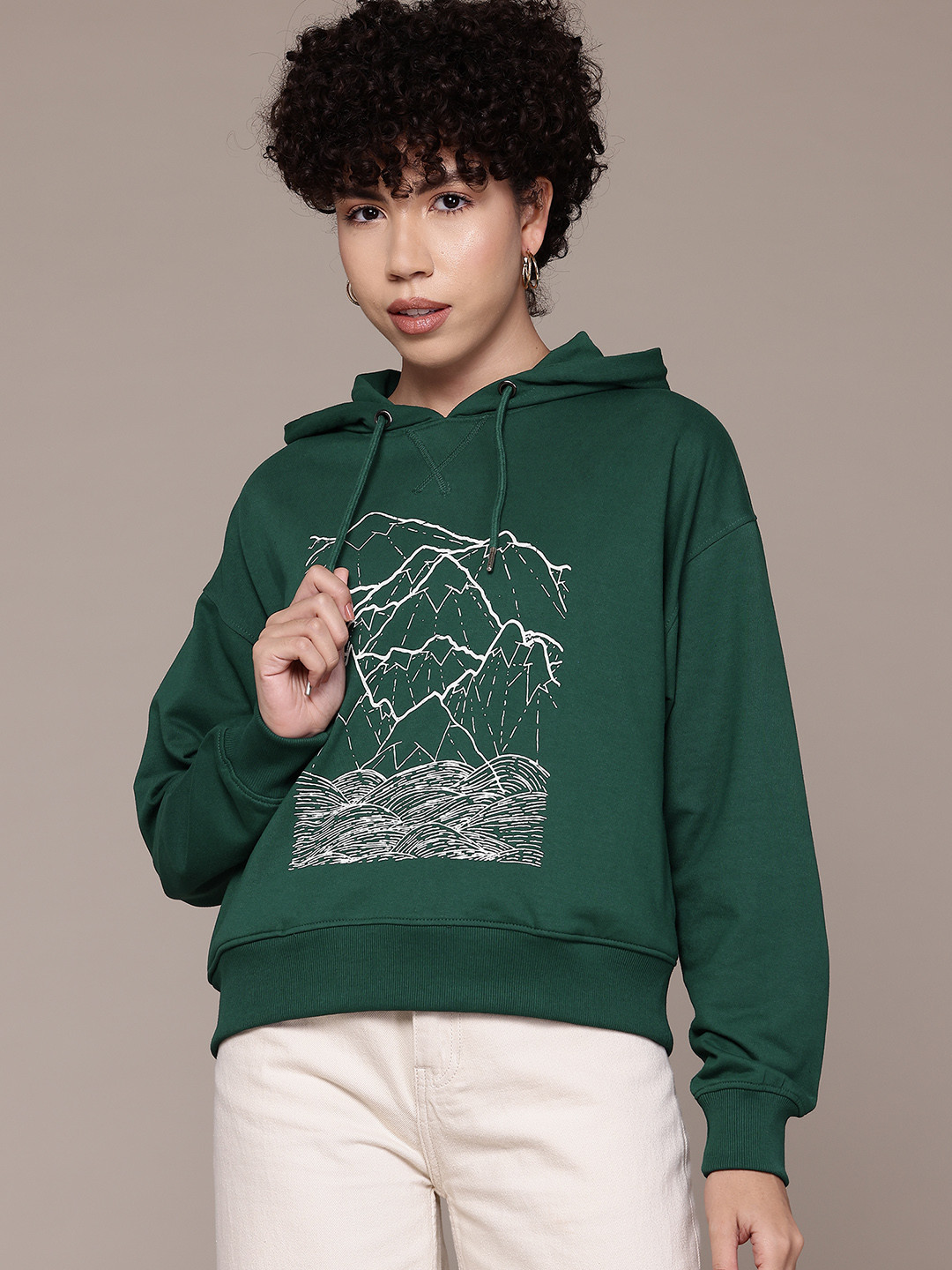 Roadster Printed Hooded Sweatshirt