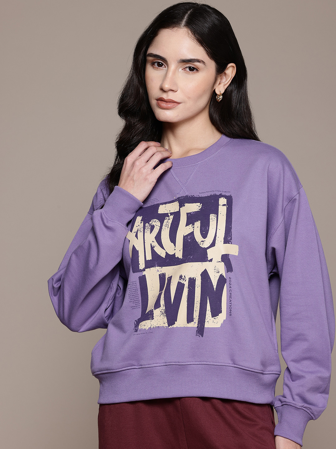The Roadster Lifestyle Co. Printed Pullover Sweatshirt