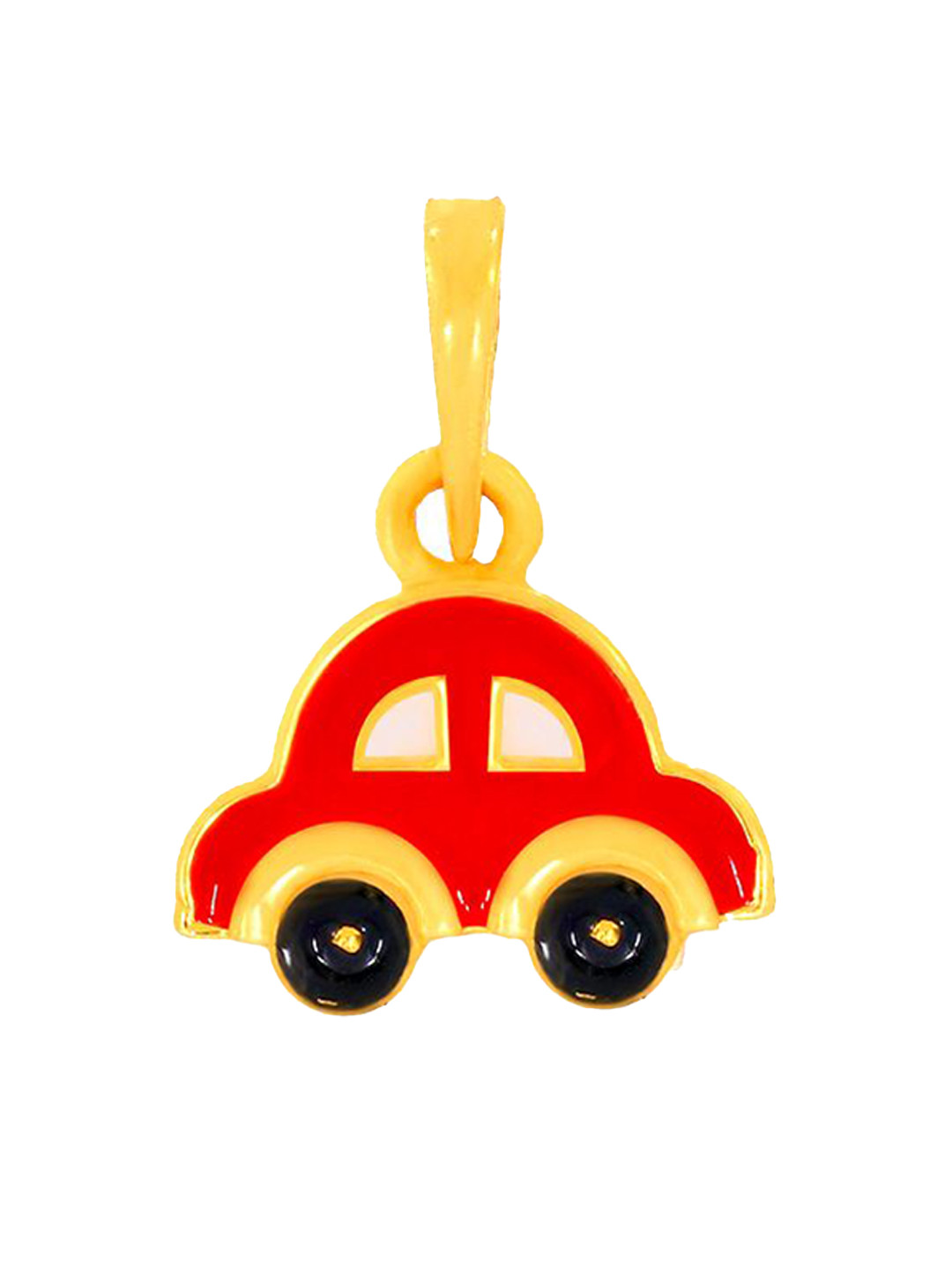 BHIMA 22K BIS Hallmark (916) Yellow Gold Red Car Casual Pendant For Kids
