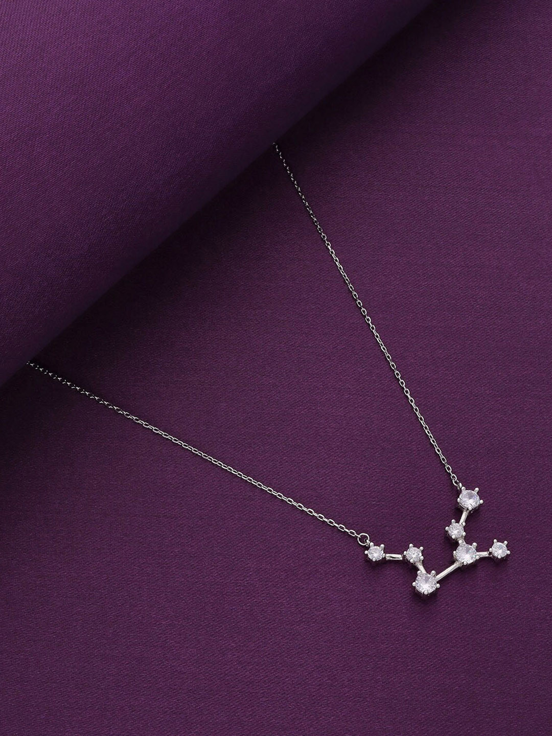 KAI JEWEL 92.5 Sterling Silver Rhodium-Plated Cubic Zirconia Necklace With Pendant