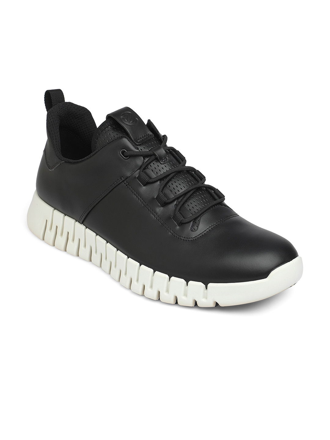 ECCO Men Gruuv Black Leather Extra Wide Sneakers