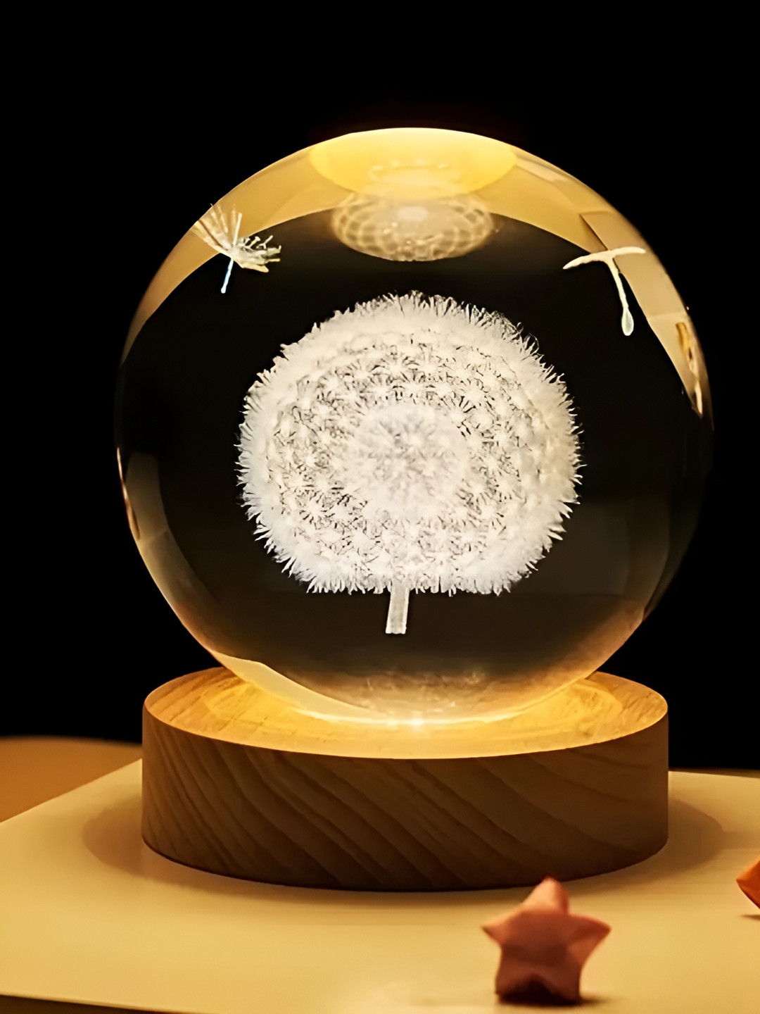 Geekmonkey White Textured Glass Spherical Table Lamp