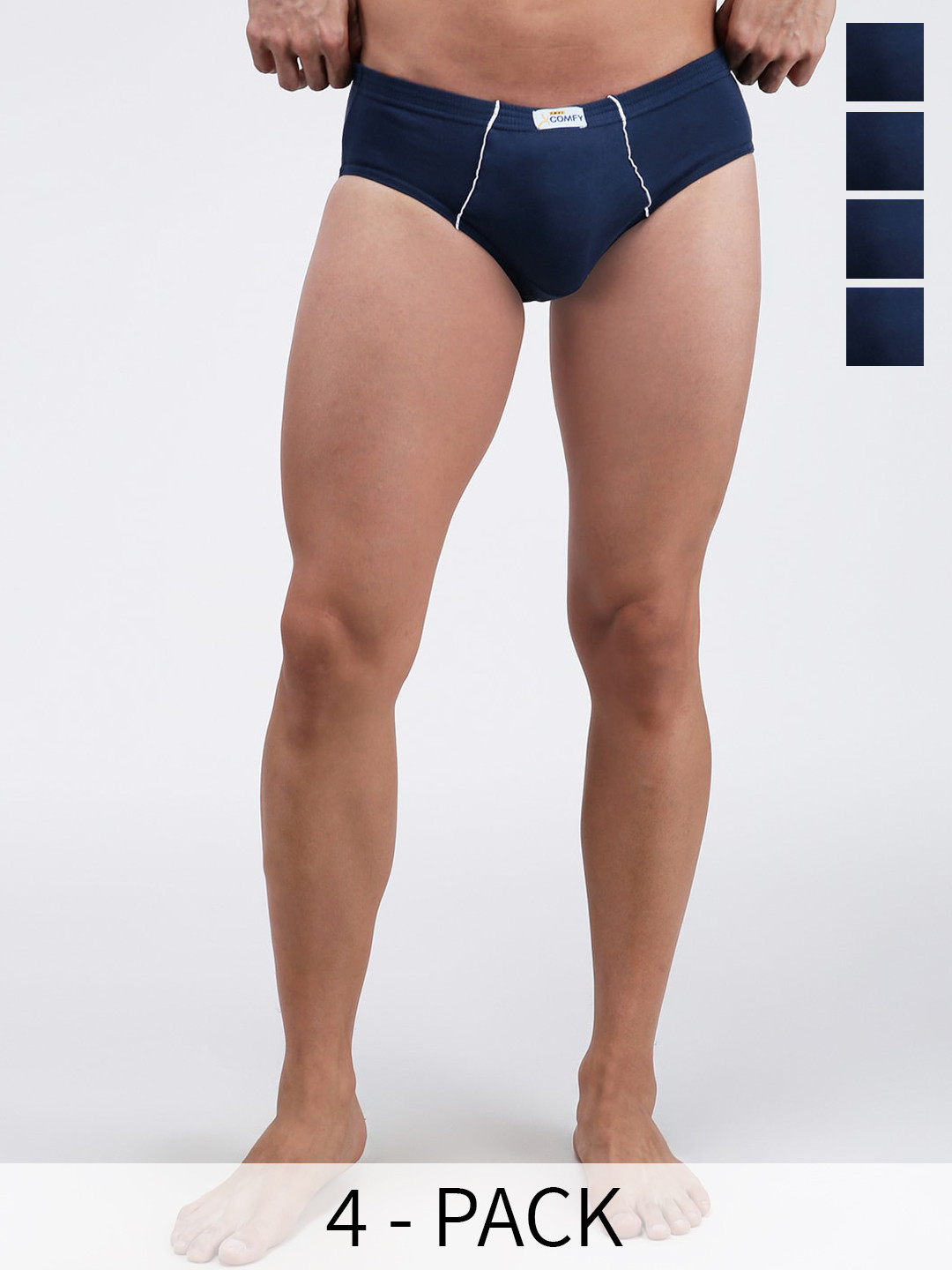 AMUL COMFY Pack Of 4 Pure Cotton Ultra- Soft Basic Briefs AC-CBRIIE-AF-XL-4PC