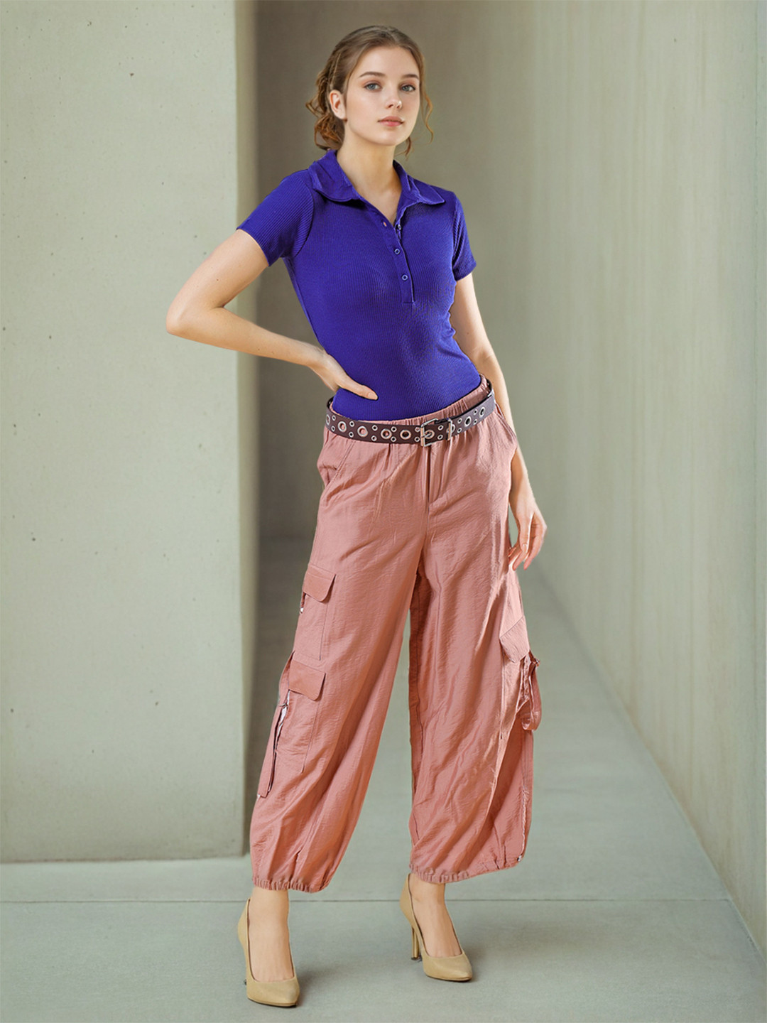 Freehand by The Indian Garage Co Shirt Style Crop Top