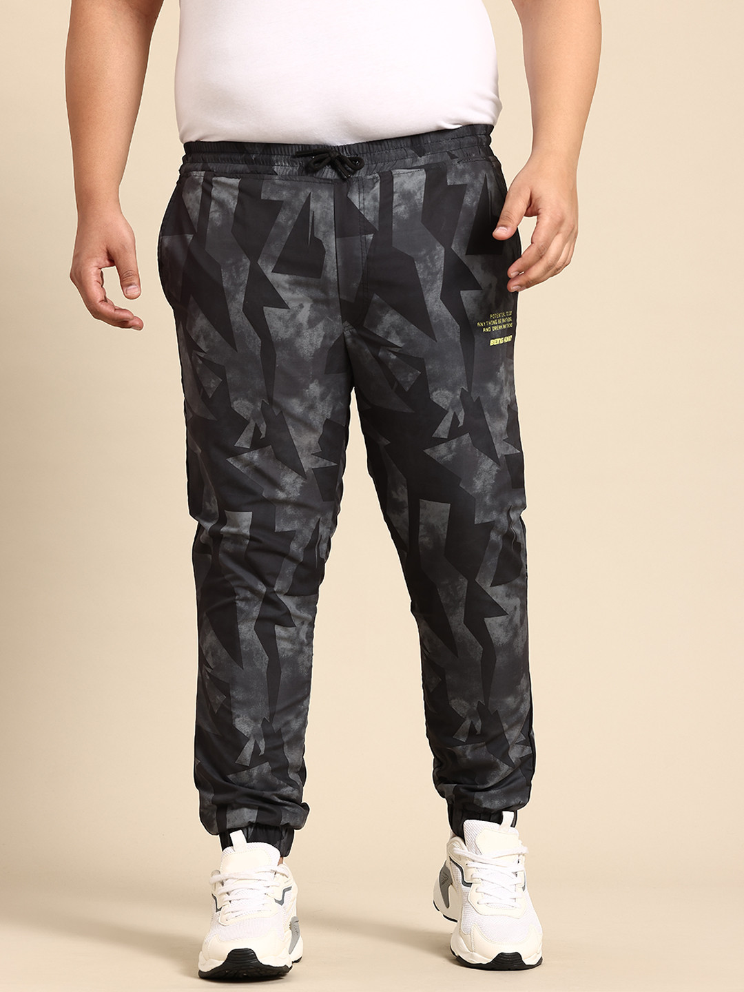 Being Human Plus Size Geometric Printed Joggers