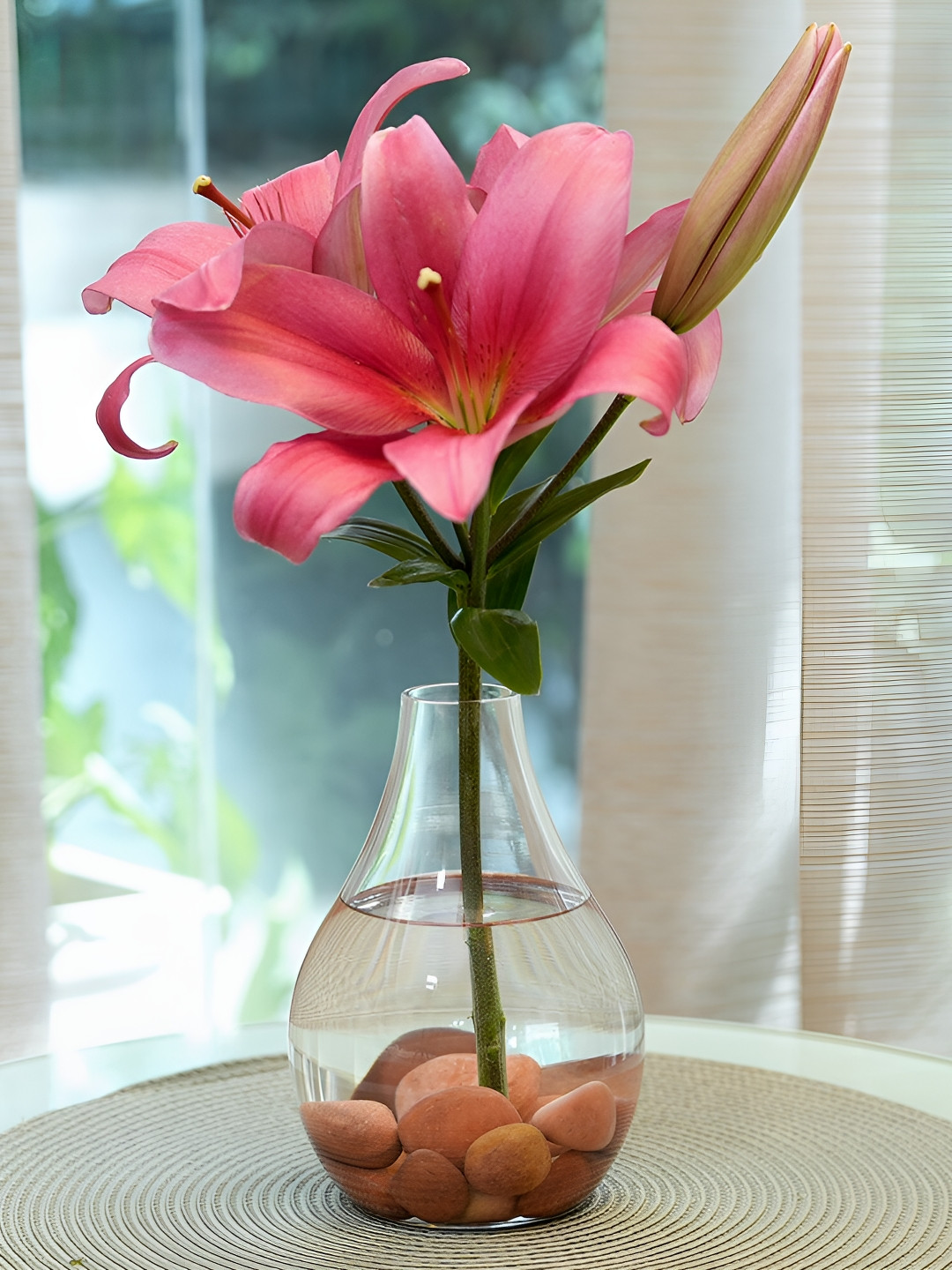 BOROSIL Transparent Glass Flower Vase