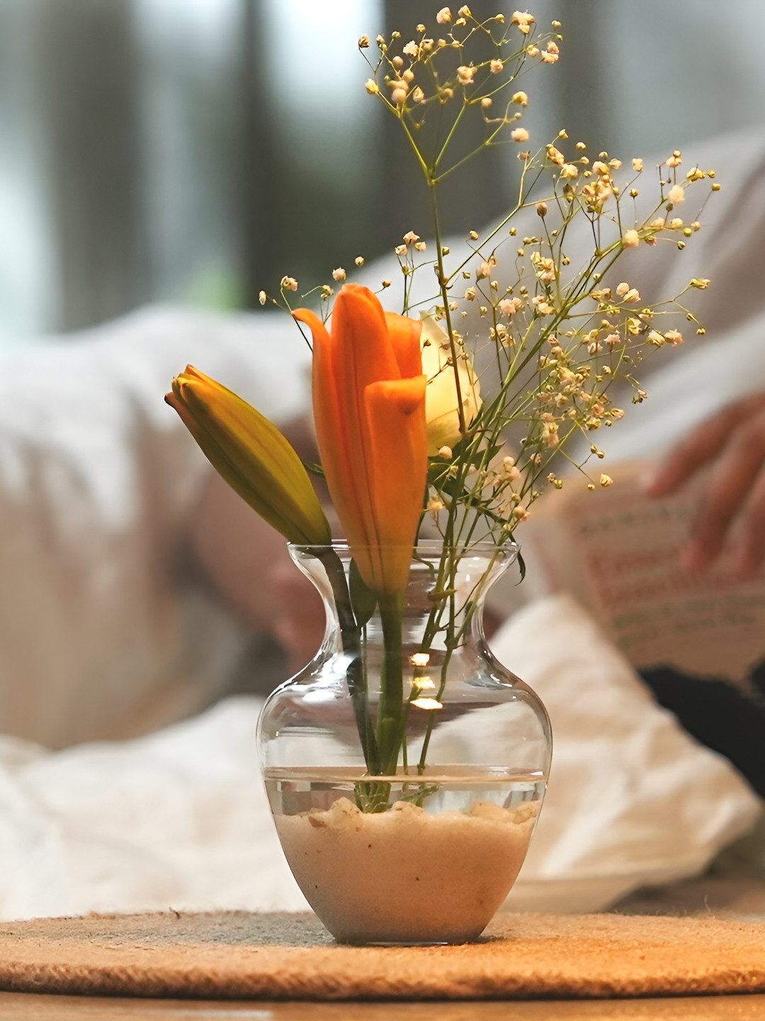 BOROSIL Transparent Glass Flower Vase