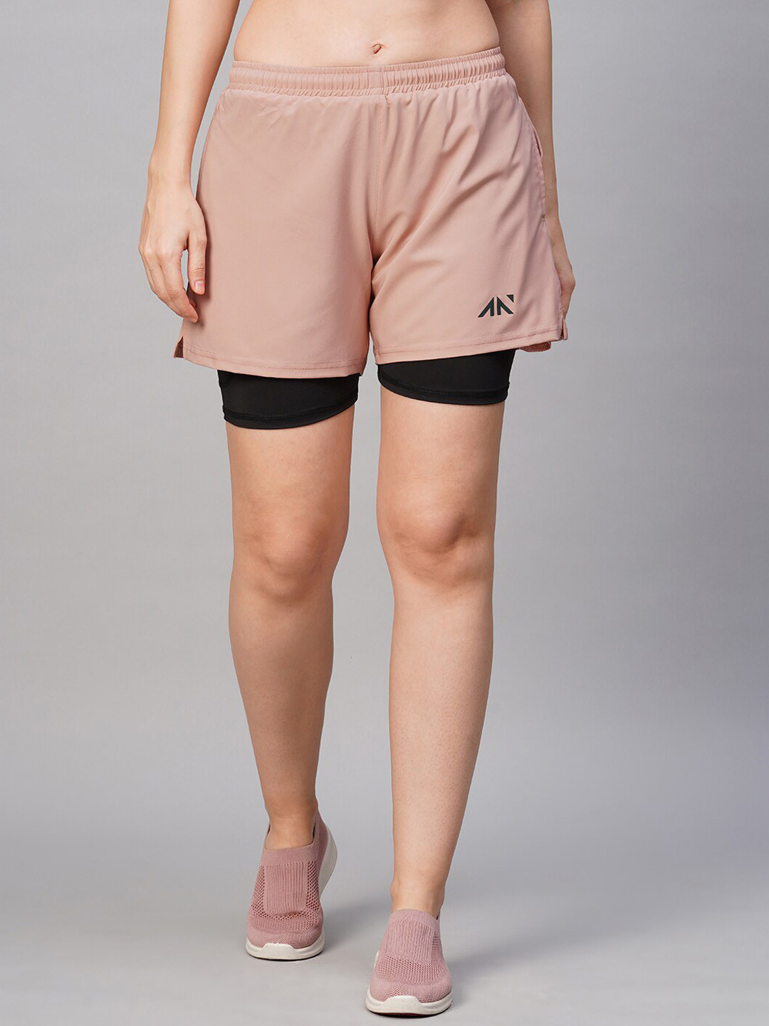 AESTHETIC NATION Women 2 in 1 Dri-FIT Running Sports Shorts