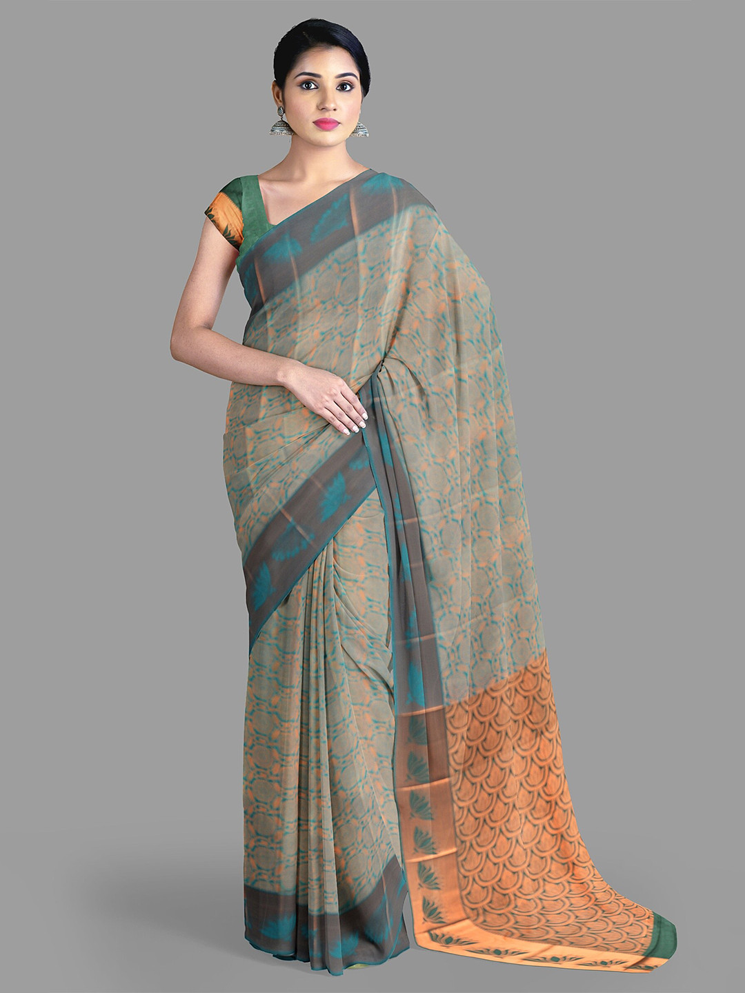 The Chennai Silks Ethnic Motifs Zari Art Silk Kanjeevaram Saree