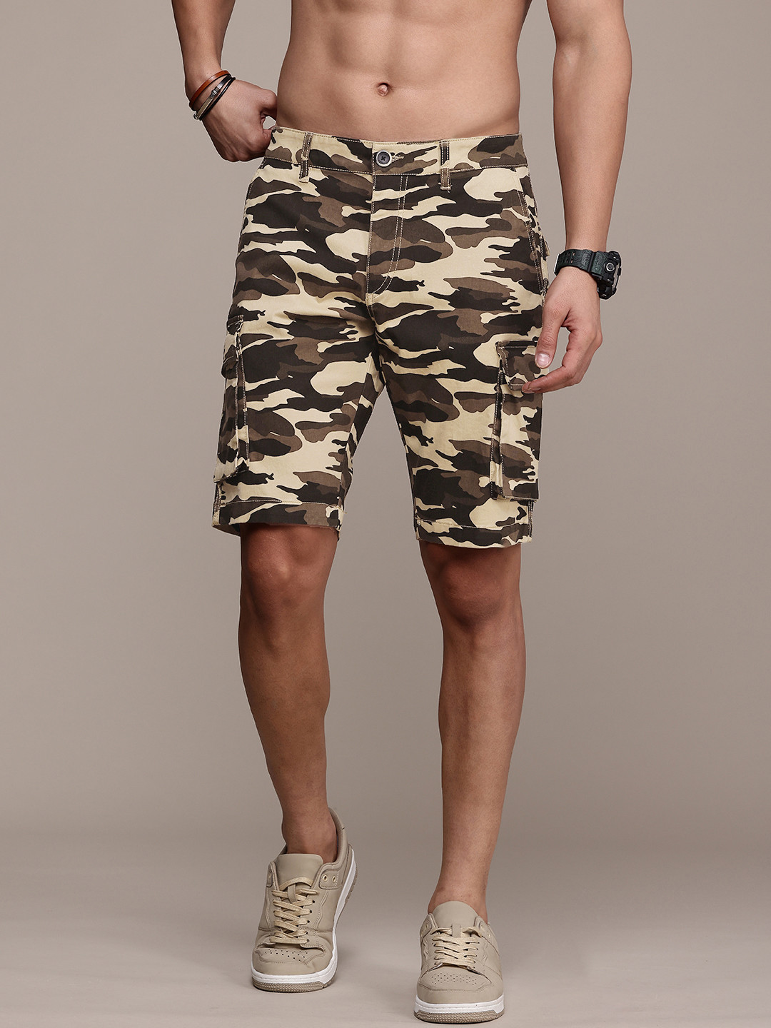 Roadster Men Camouflage Printed Cargo Shorts