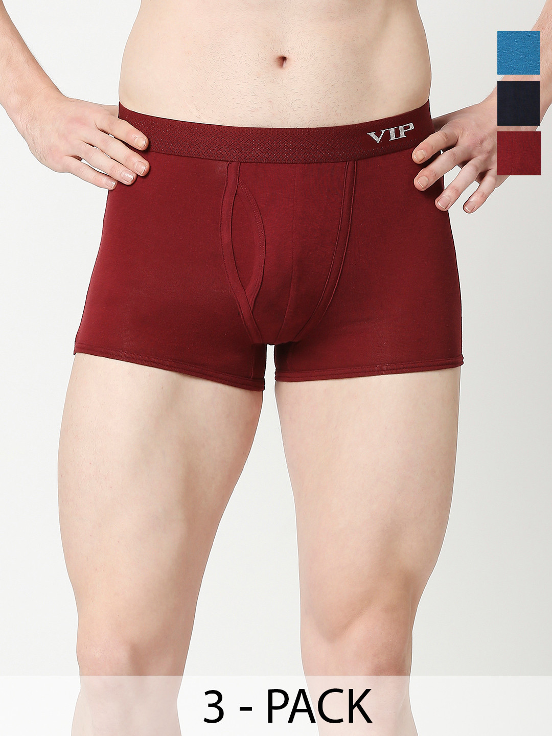 VIP Pack Of 3 Assorted Breathability Trunks VP-MI-TR-SNSRY-10P-PO3-S