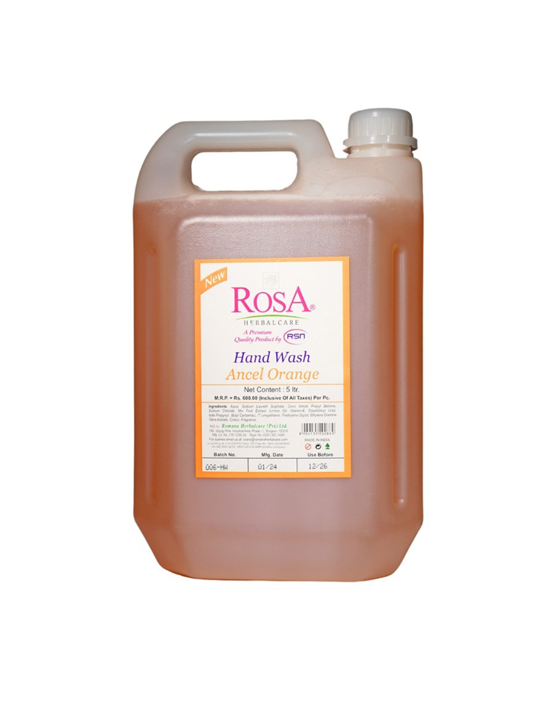 ROSA Deep Cleansing with Moisturizer Ancel Orange Hand Wash With Lemon Oil & Mix Fruit- 5L