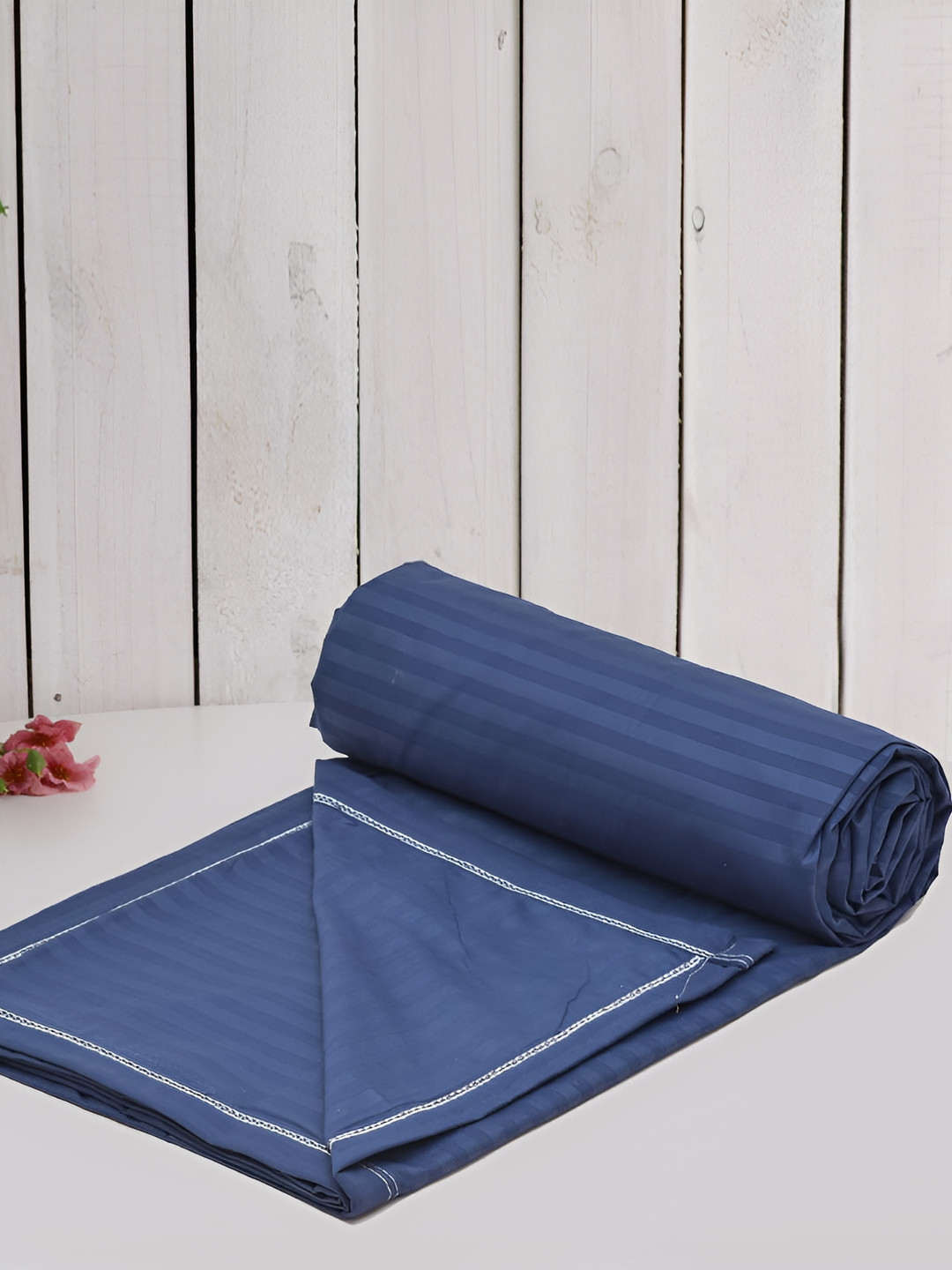 RRC Blue Striped Microfiber AC Room 150 GSM Double Bed Dohar