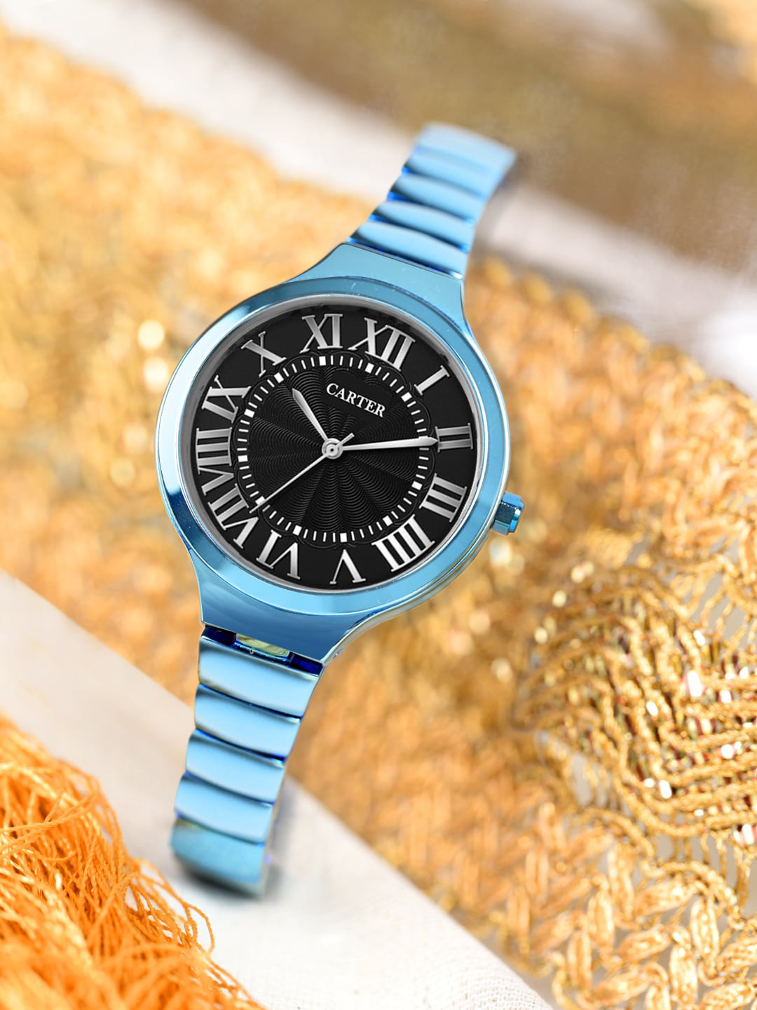 Sandy D Carter Women Stainless Steel Bracelet Style Straps Analogue Watch SDC24-02-BK