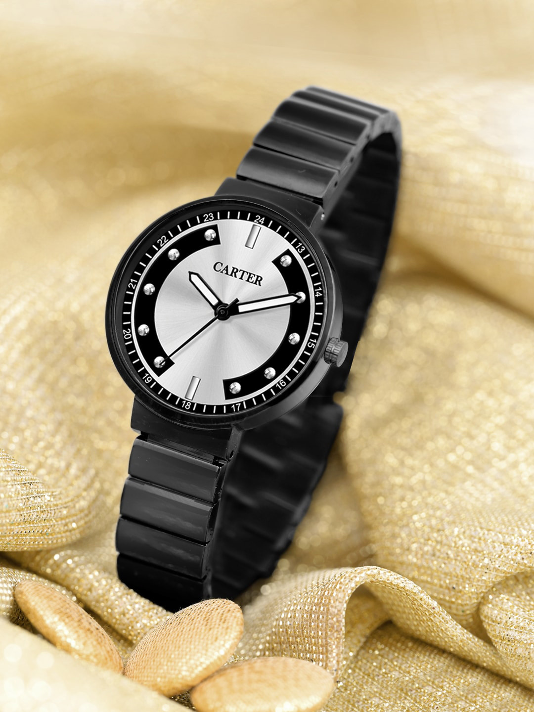 Sandy D Carter Women Printed Dial & Bracelet Style Straps Analogue Watch SDC24-43-BK