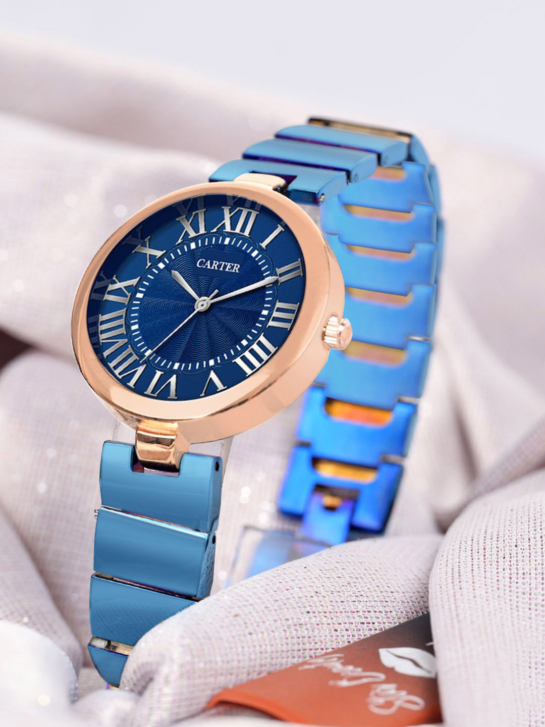 Sandy D Carter Women Stainless Steel Bracelet Style Straps Analogue Watch SDC24-03-BL2