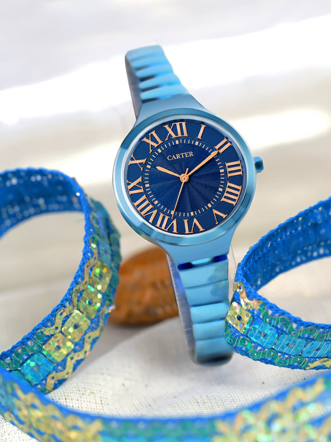 Sandy D Carter Women Stainless Steel Bracelet Style Straps Analogue Watch SDC24-02-BL2