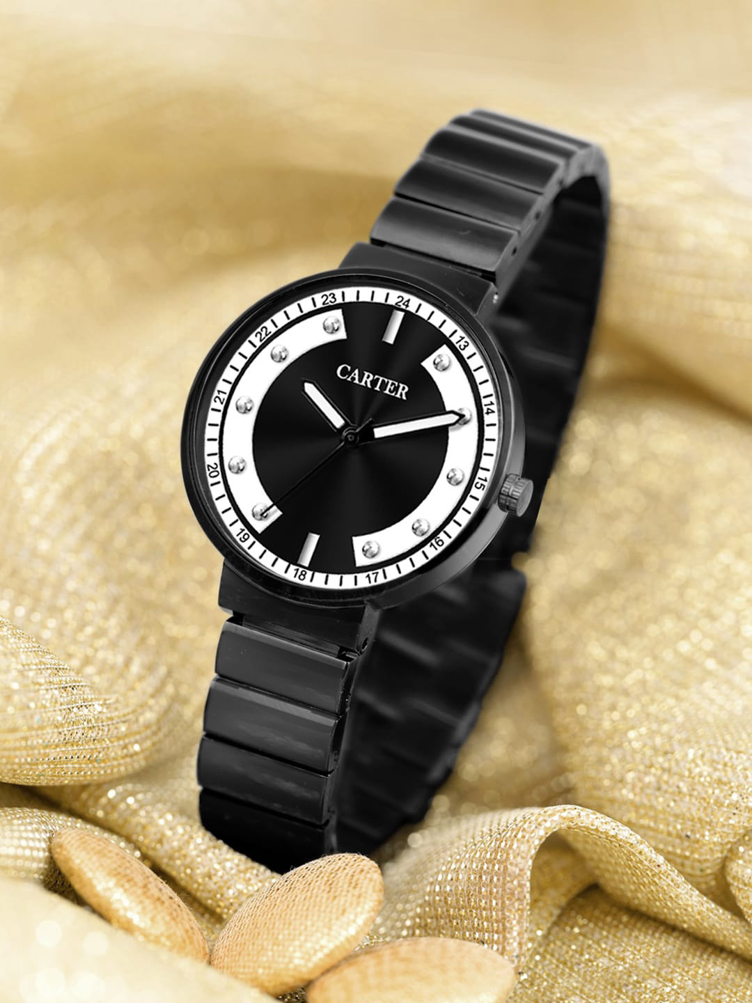 Sandy D Carter Women Dial & Bracelet Style Straps Analogue Watch SDC24-44-BK
