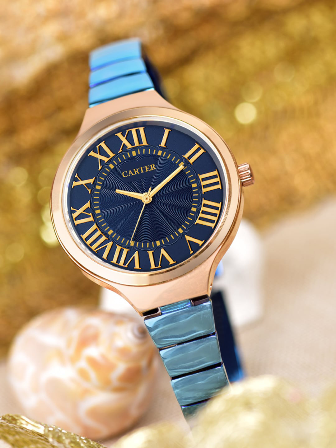 Sandy D Carter Women Patterned Dial & Stainless Steel Straps Analogue Watch SDC24-05-BK1