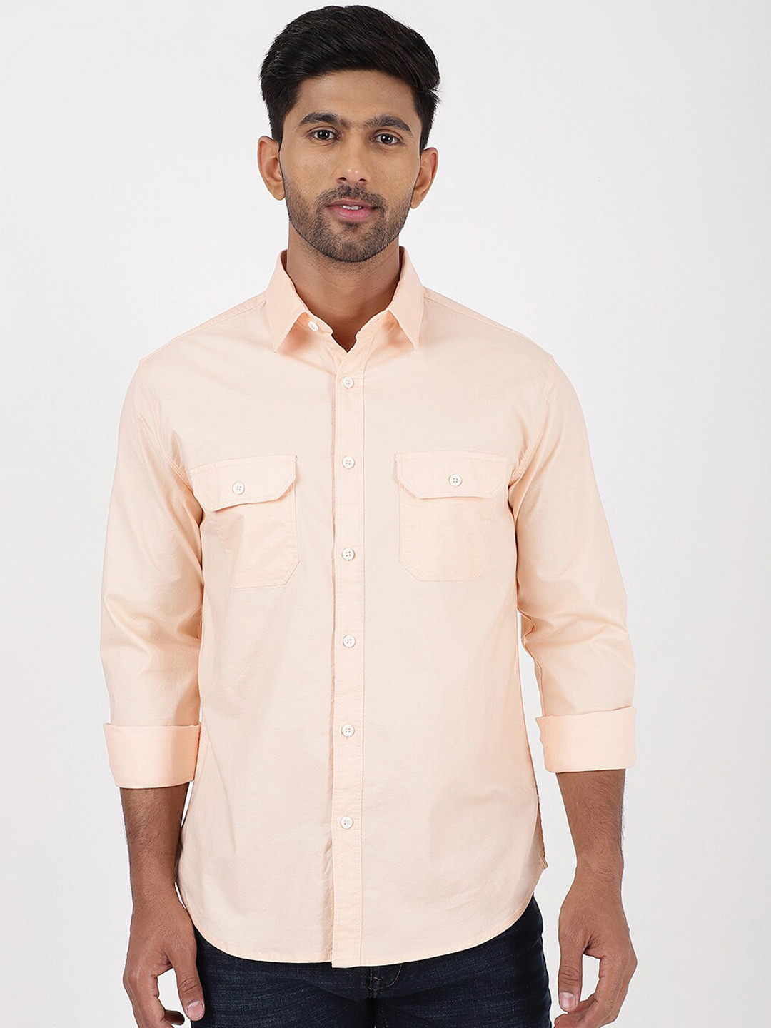 Greenfibre Cutawaya Collar Long Sleeves Cotton Slim Fit Shirt