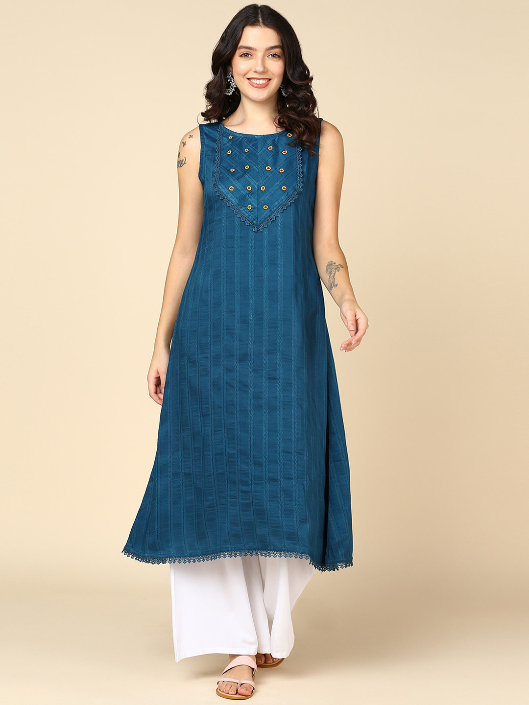 Shiv ali apparels Ethnic Motifs Embroidered Thread Work Kurta