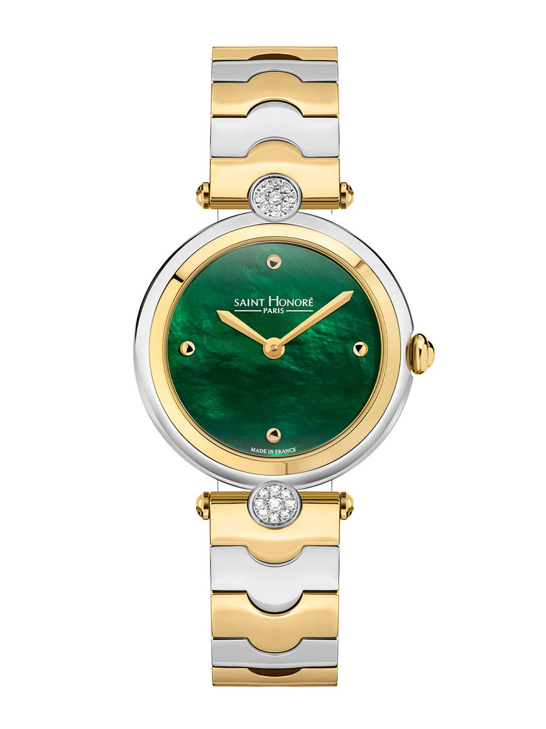 SAINT HONORE PARIS Women City Of Lights Quartz Green Round Watch- CL726106-4YVIT